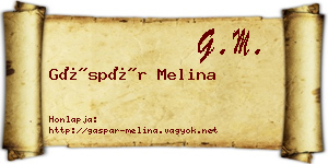 Gáspár Melina névjegykártya